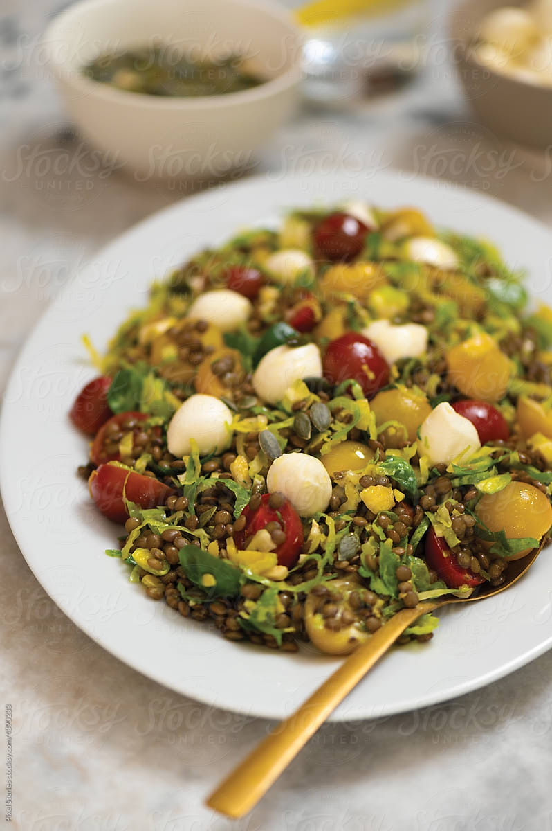 Mediterranean lentil salad