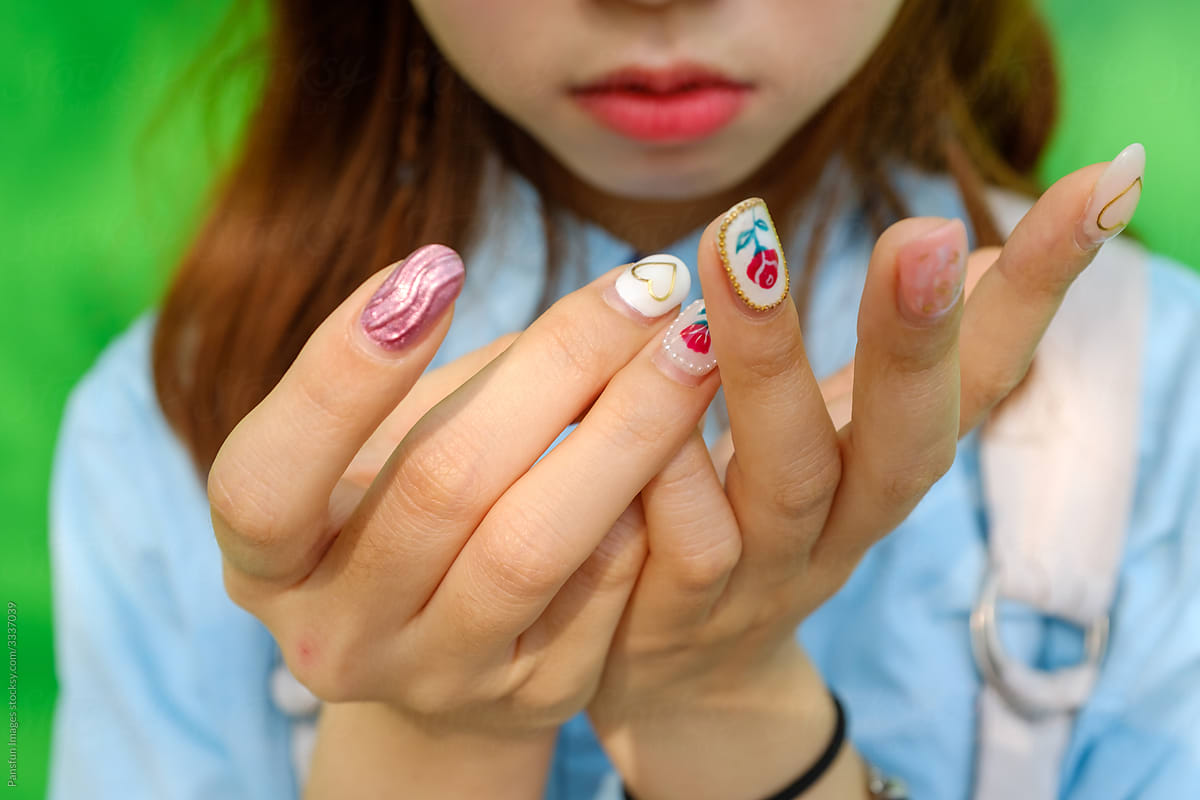 beauty fashion colored nails