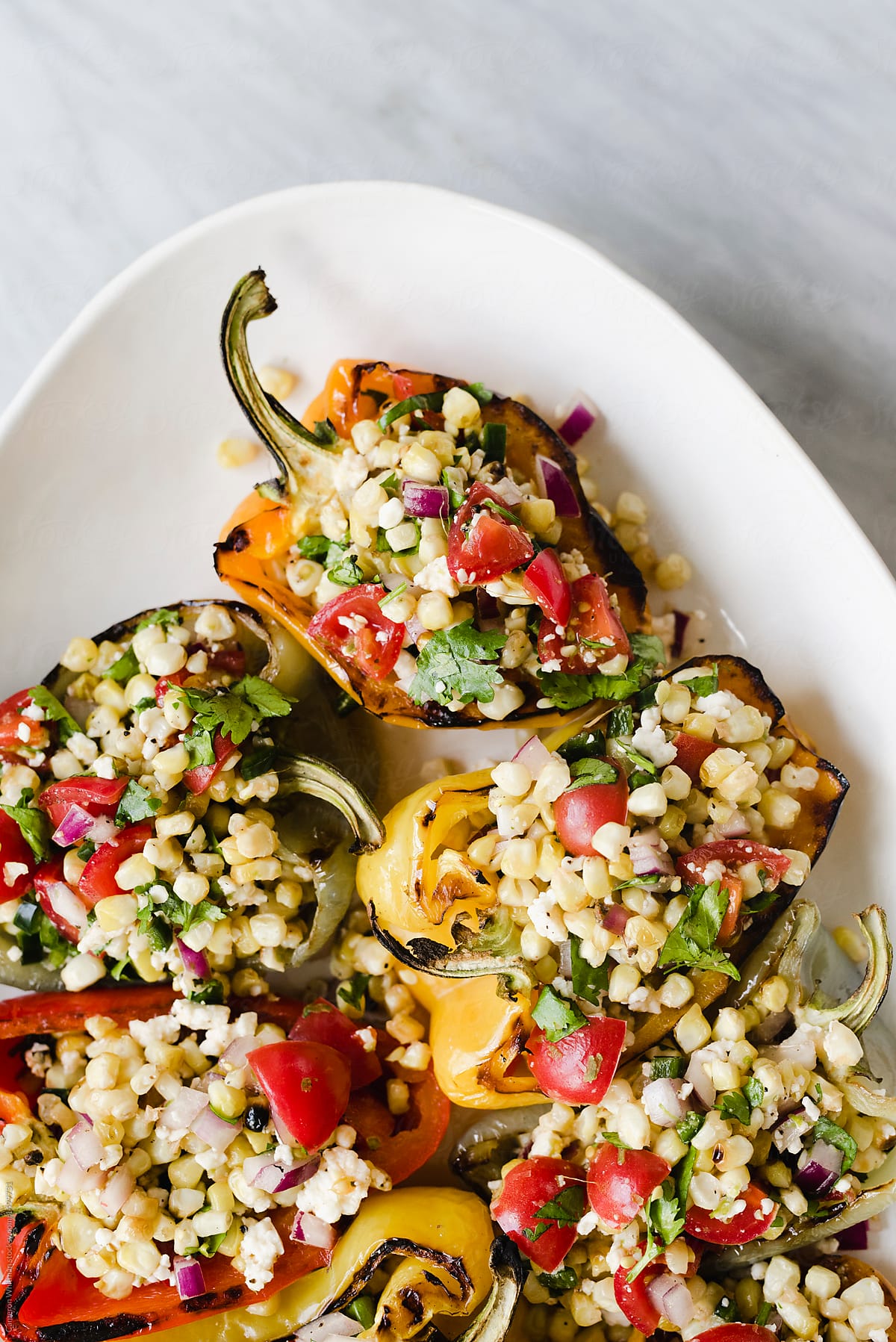 Grilled Mexican Street Corn Stuffed Peppers