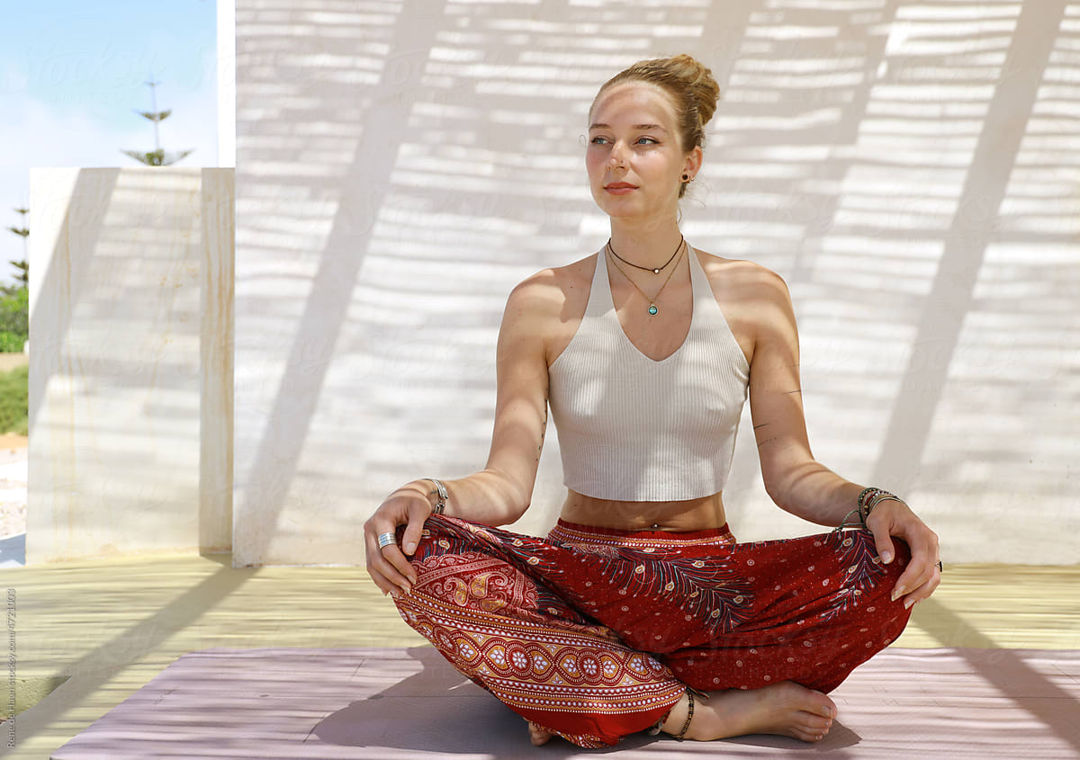 young woman meditating