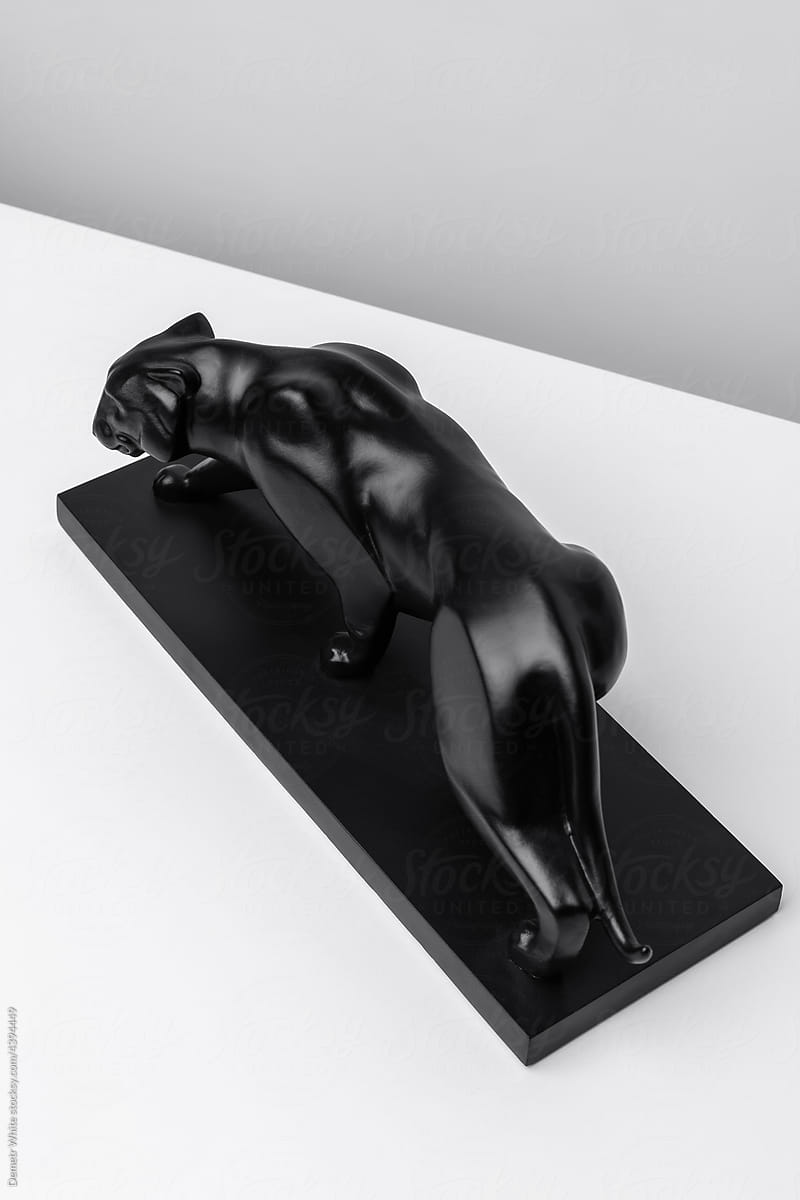 Black sculpture of animal