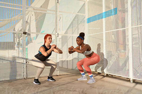 Diverse Female Athletes In Trendy Activewear by Stocksy Contributor  Javier Díez