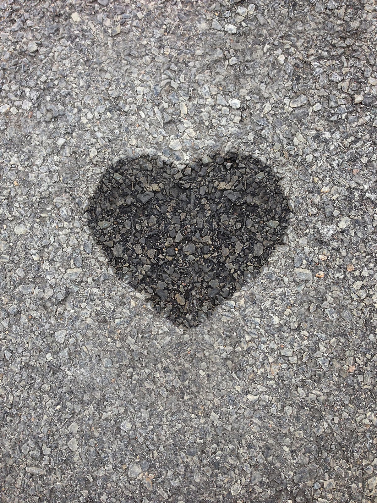 A wet spot shaped like a heart