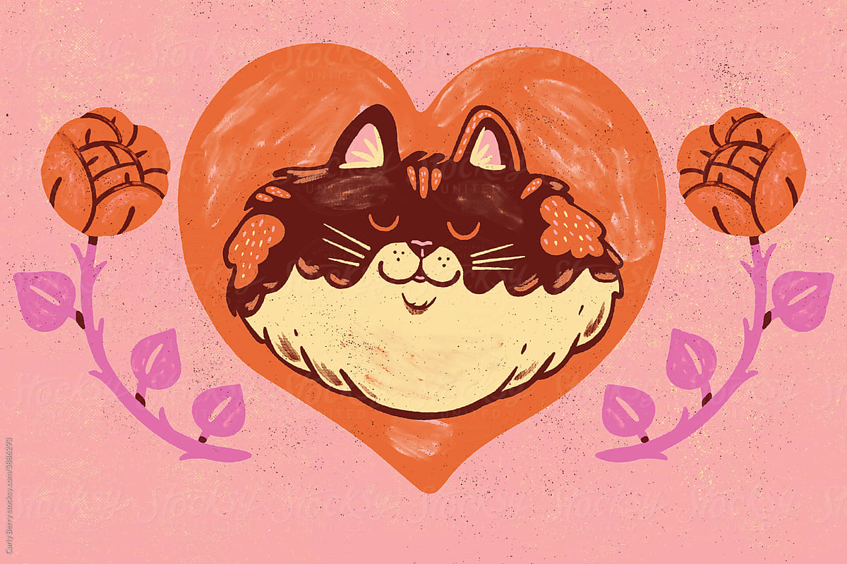valentines day calico cat