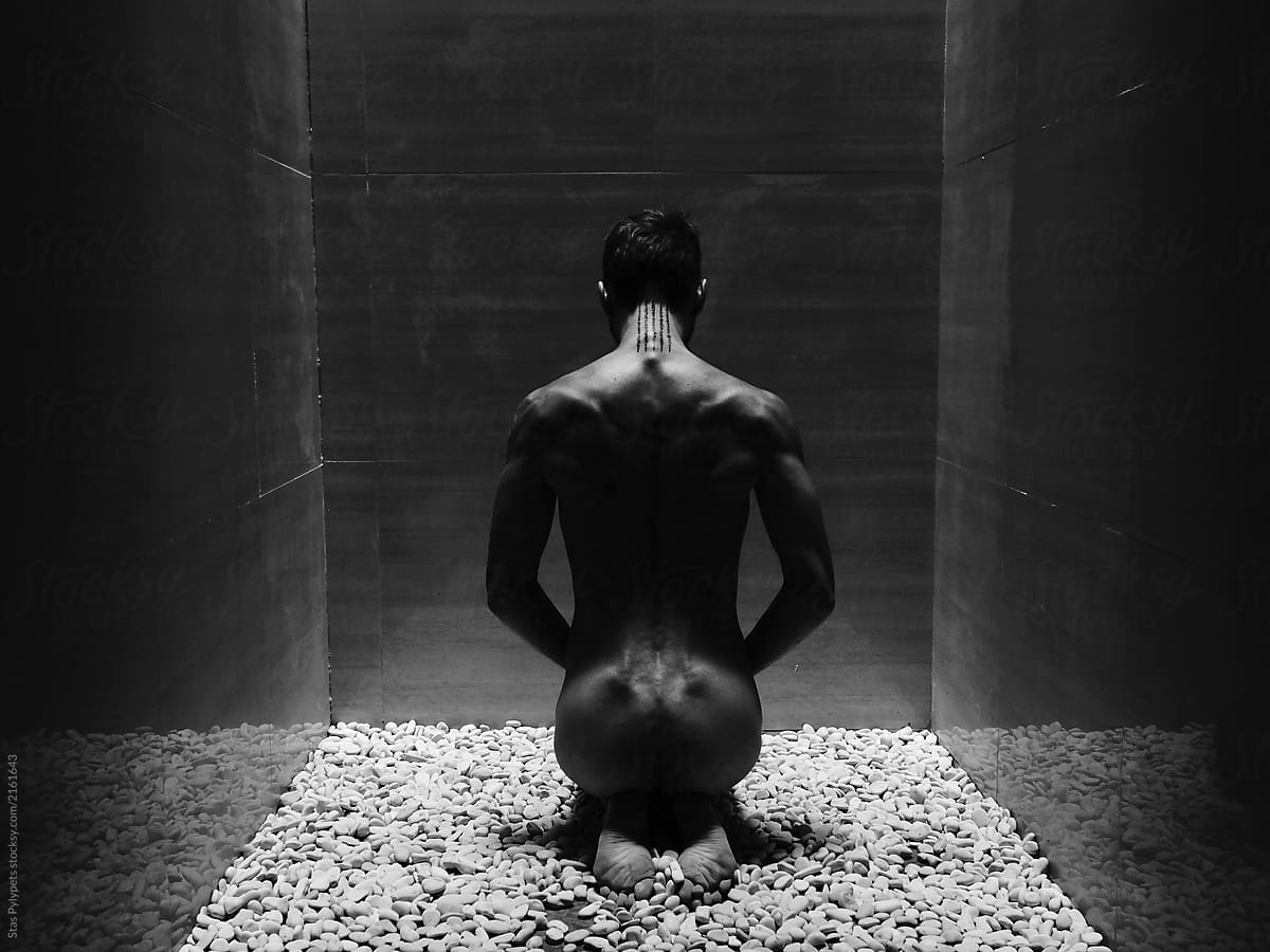 Black and white art photo in nude style