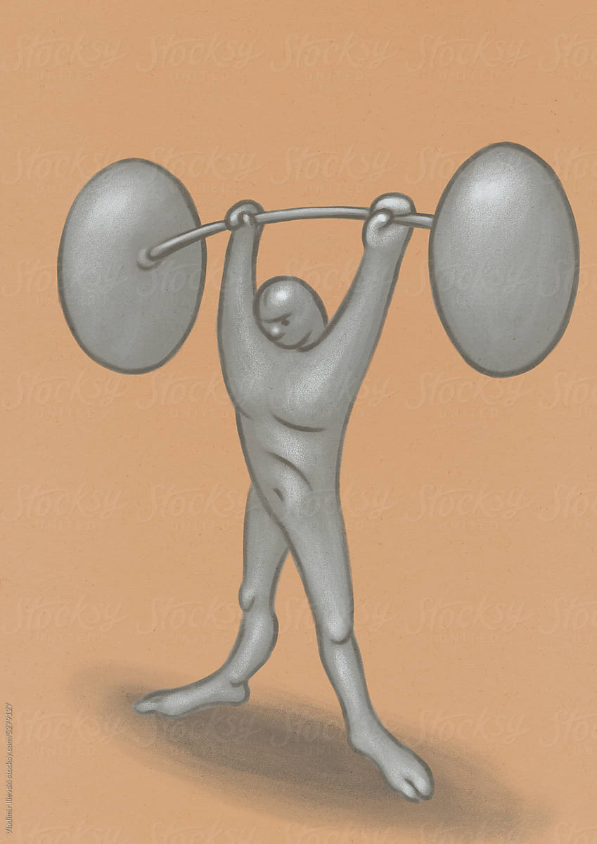 Bodybuilder lifting weight