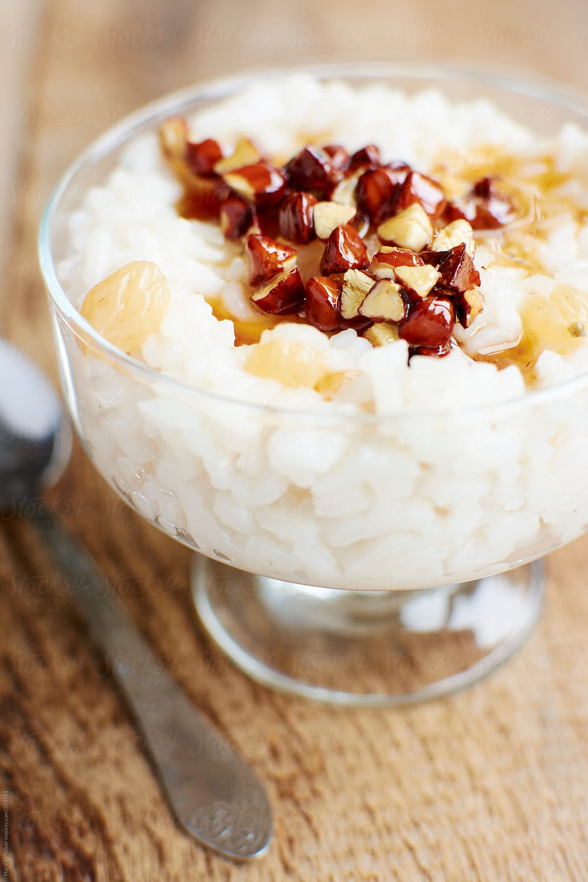 Beechnut topping over Rice Pudding