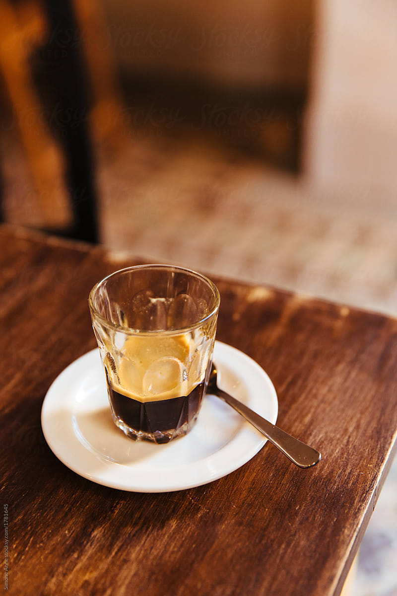 Cuban Coffee Or Espresso In A Small Glass Cup by Stocksy Contributor  Simone Anne - Stocksy