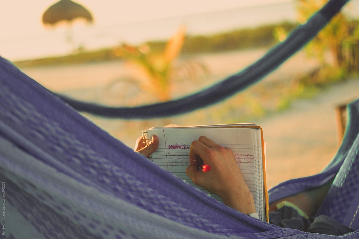 Hammock Journaling: beach journaling in hammock