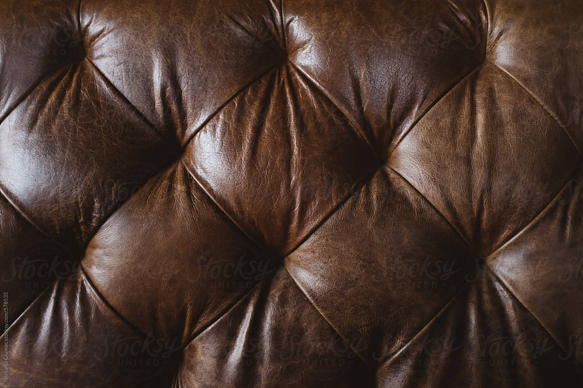 Brown Upholstered Leather Sofa