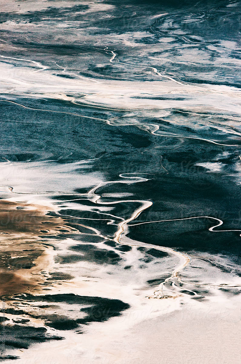 Natural Pattern in Massive Death Valley Salt Desert Basin