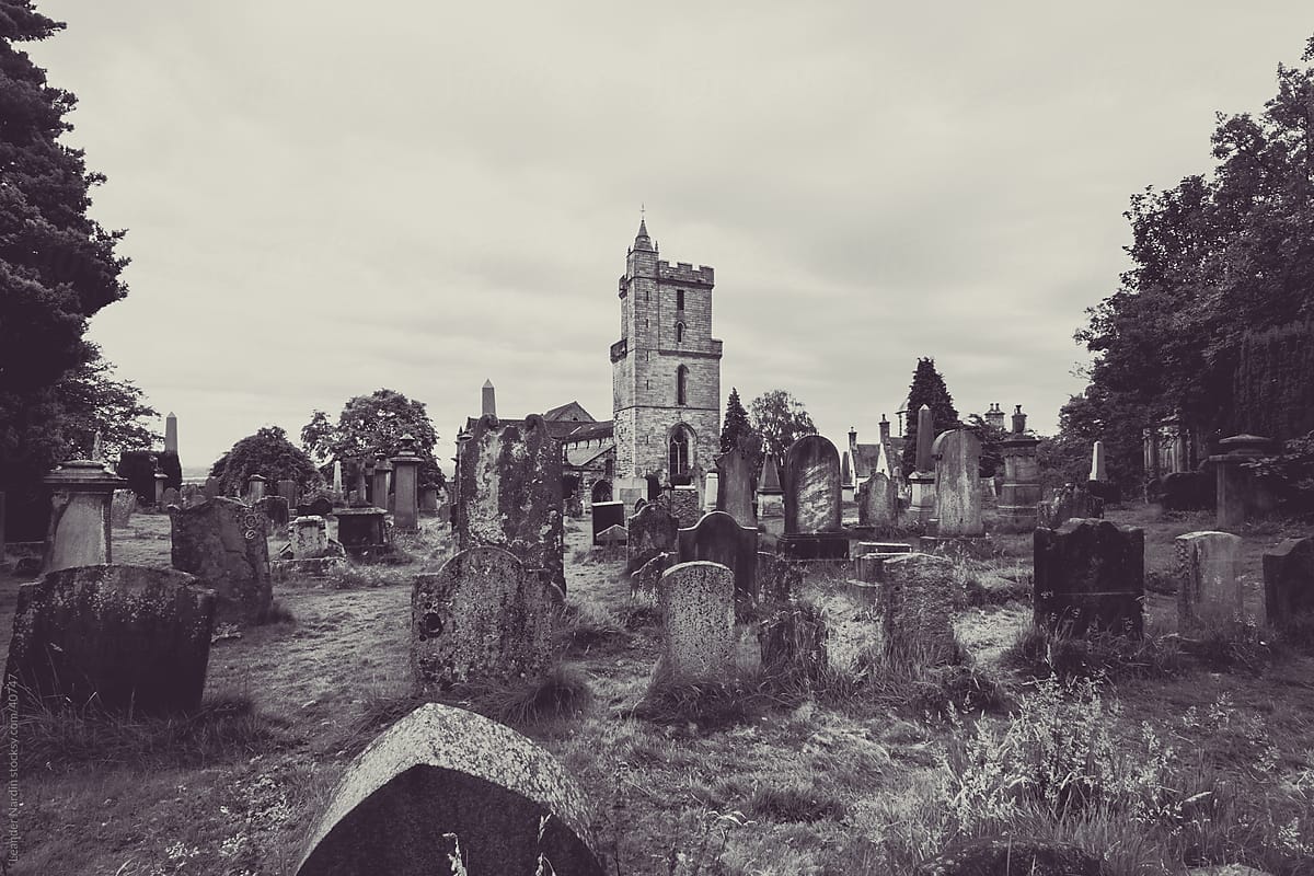 Creepy Cemetery in a mystical light
