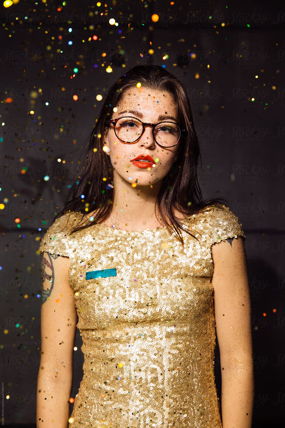 Girl Posing In Glitters Del Colaborador De Stocksy Andrey Pavlov 