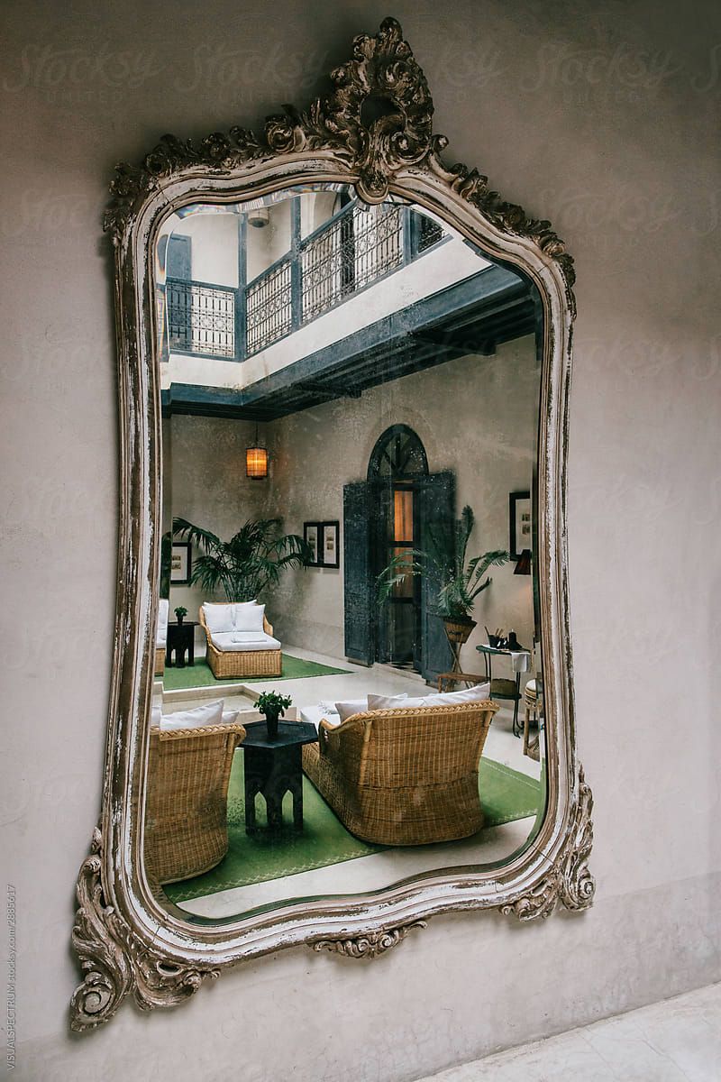 Beautiful Spa Interior in Vintage Mirror