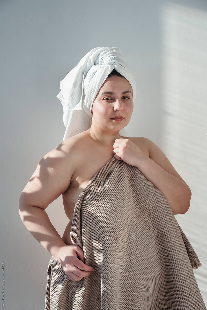 Beautiful Plus Size Woman In Bathroom. by Stocksy Contributor Irina  Polonina - Stocksy
