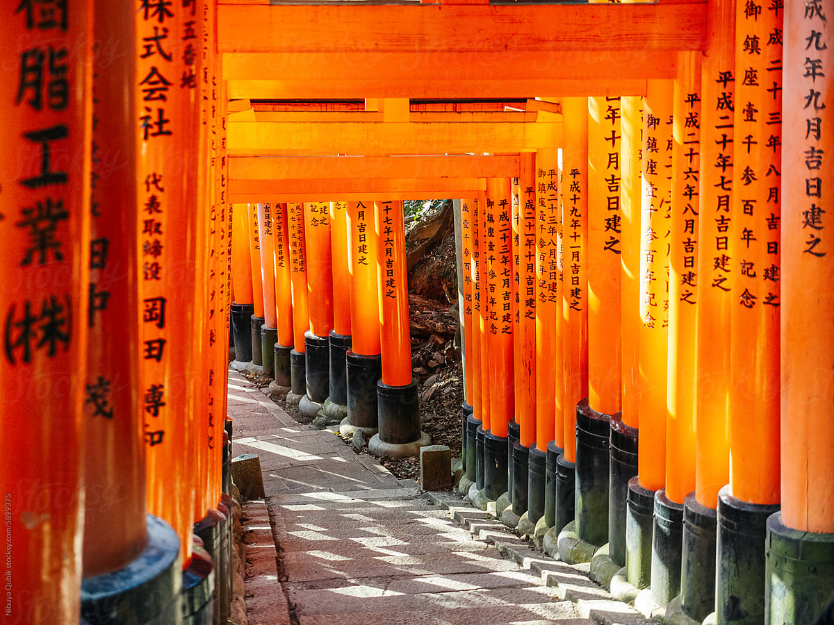 Memorable torii gates at the famous Kyoto Fushimi Inari Taisha Shrine