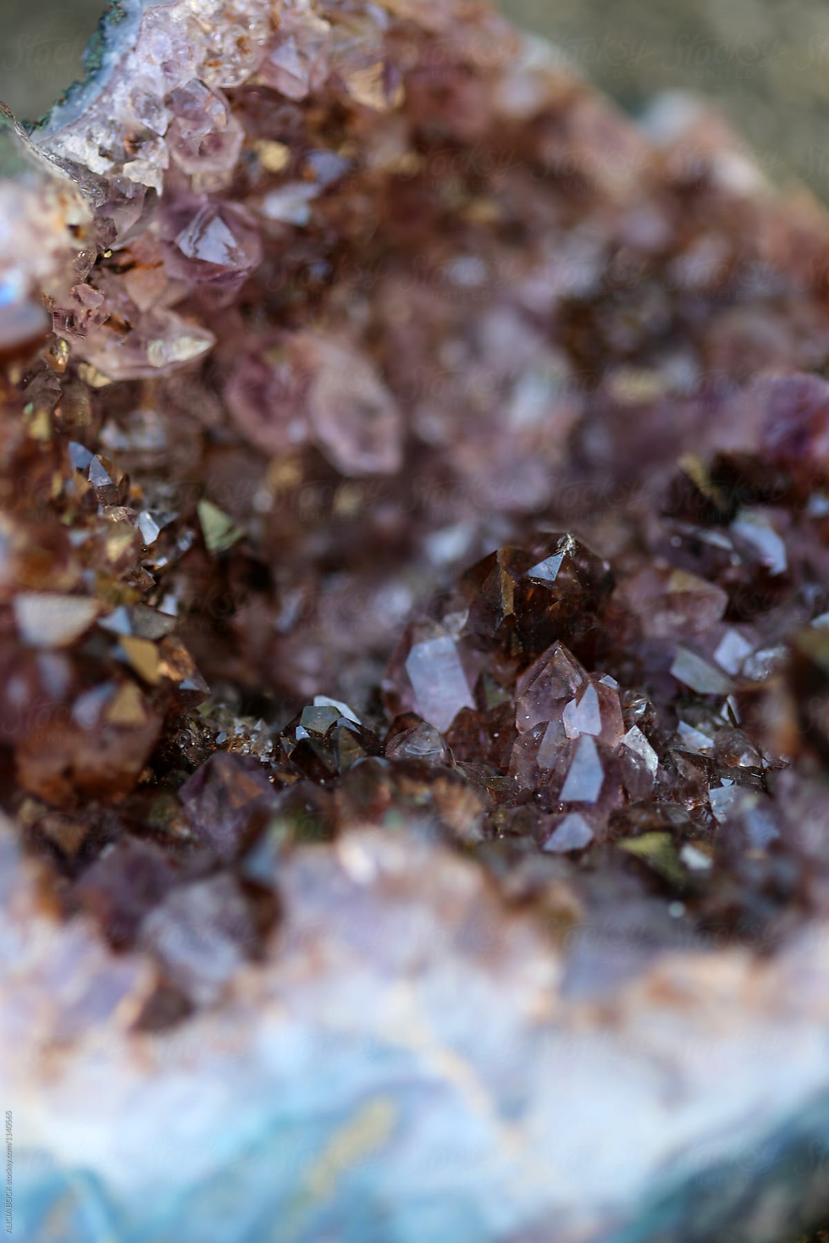 Close Up Of Vibrant Purple Amethyst Crystals