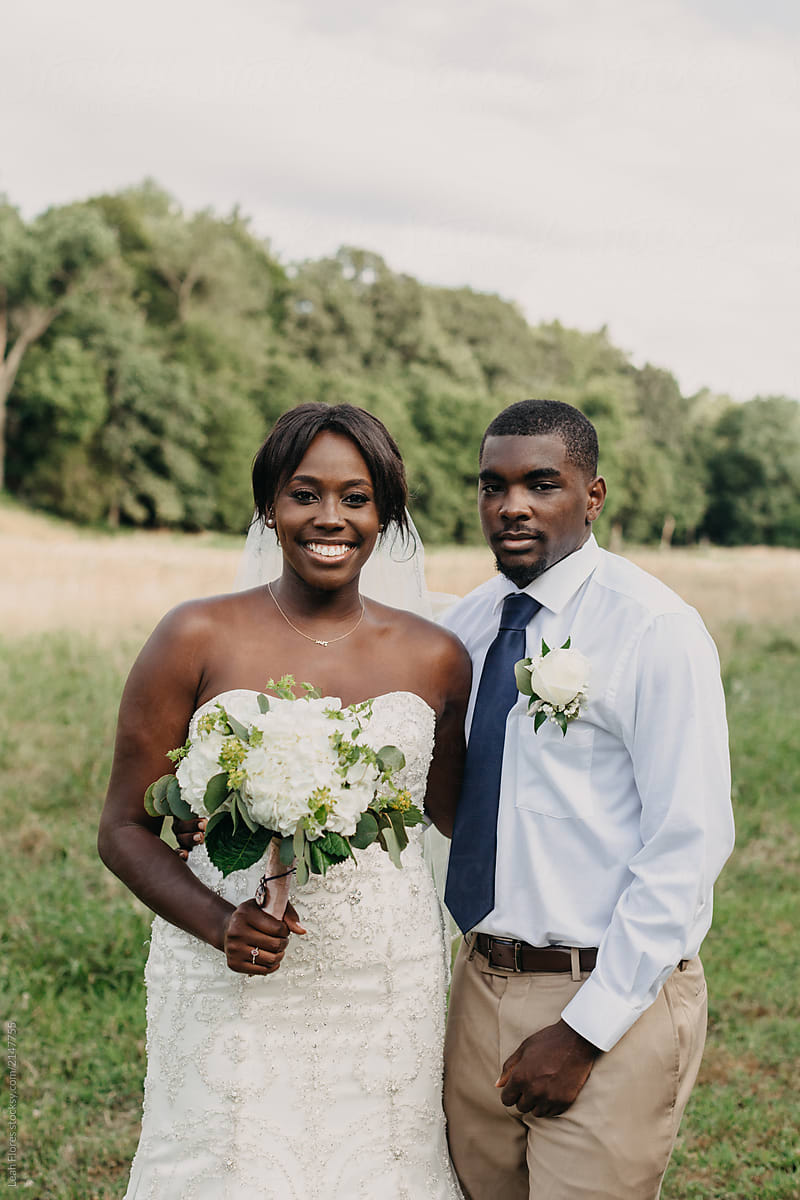 Bride Posed with her Brother for Wedding Portrait