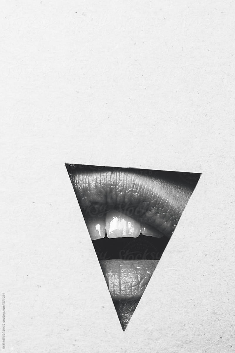 Mouth. Body part in a triangle.