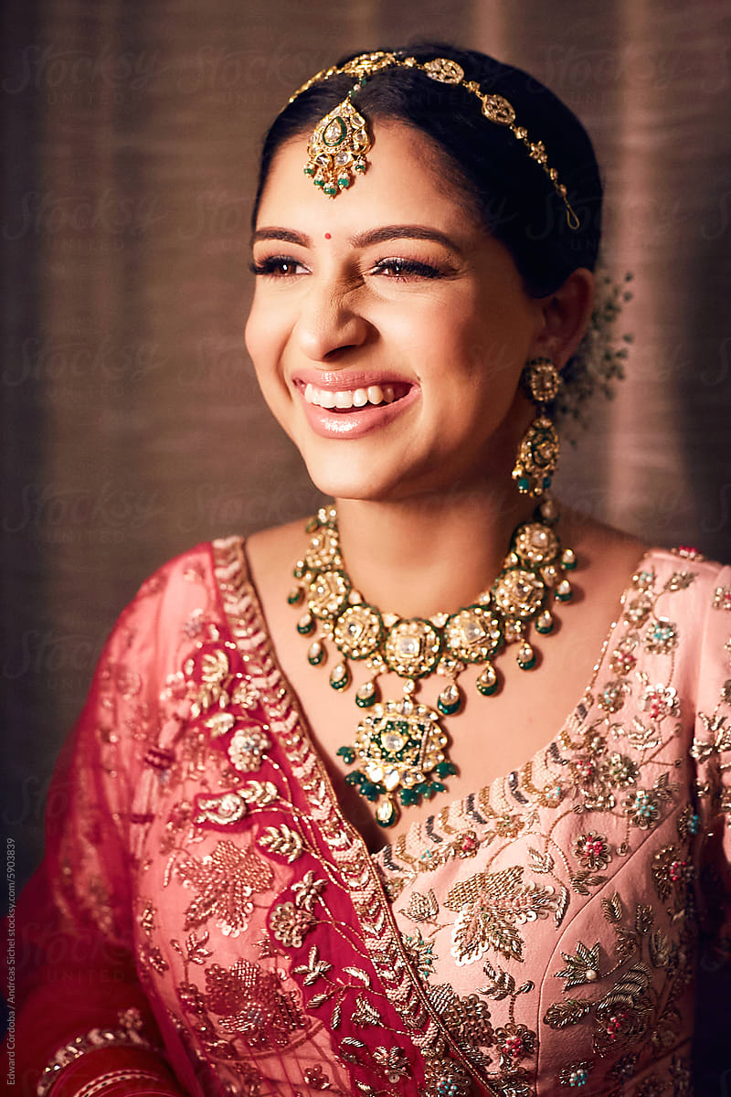 Portrait of an Indian bride getting ready for her wedding  ceremony