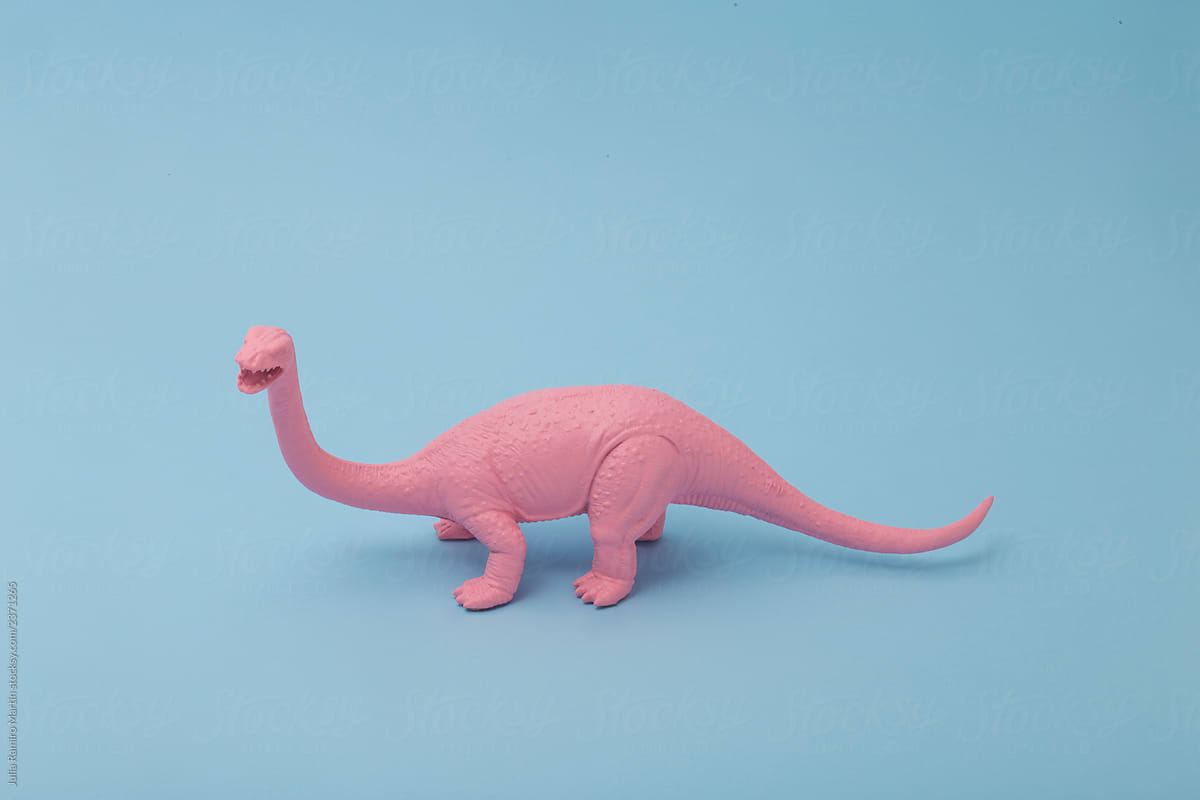 pink plastic dinosaur toy