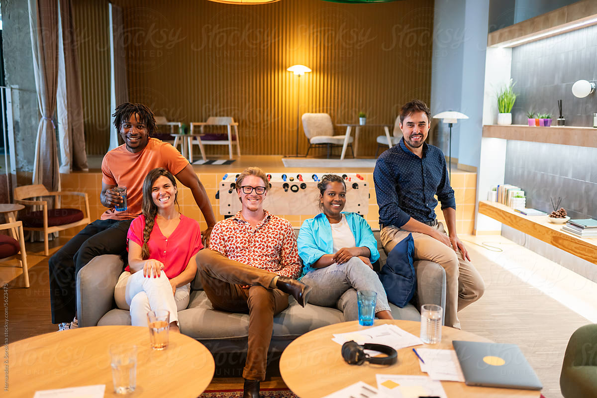 Group Photo Of People At Co-working