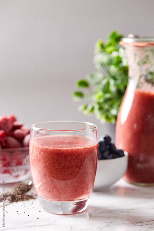 Fresh and tasty chia smoothie drink