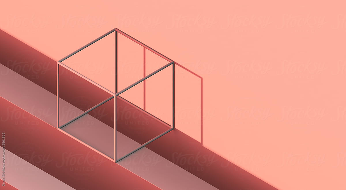 Minimalistic composition with a cube.