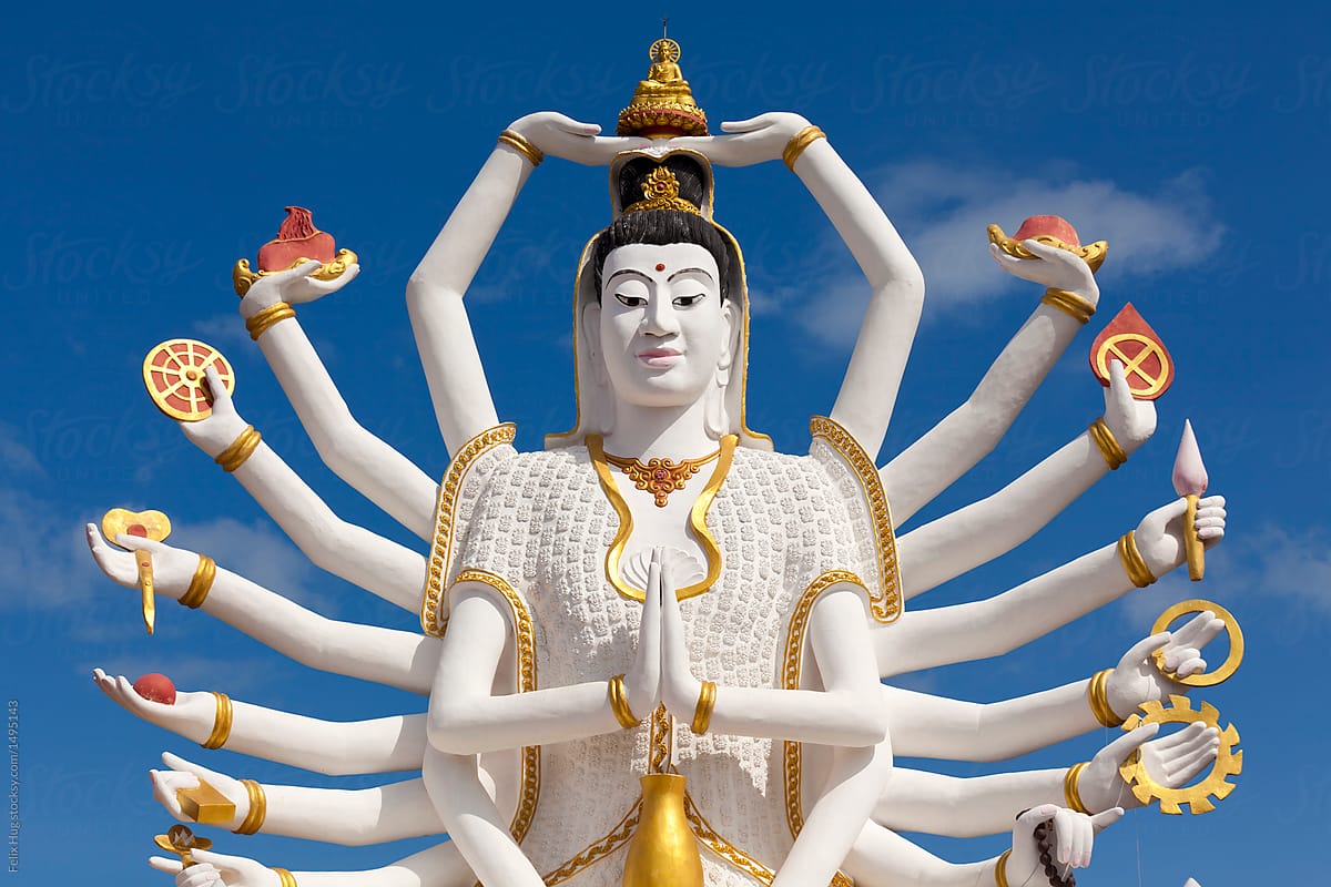 Many arms statue at Wat Pai Laem, Ko Samui