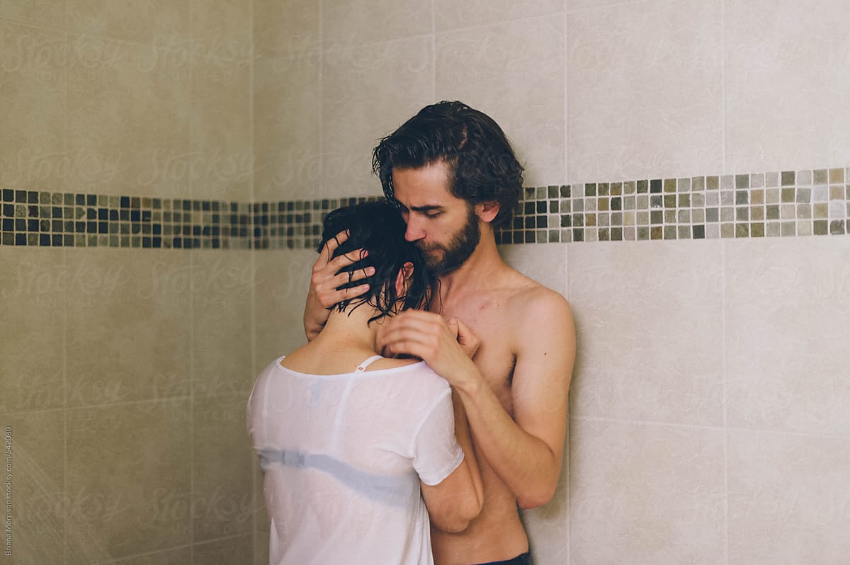 Couple Standing in a Shower