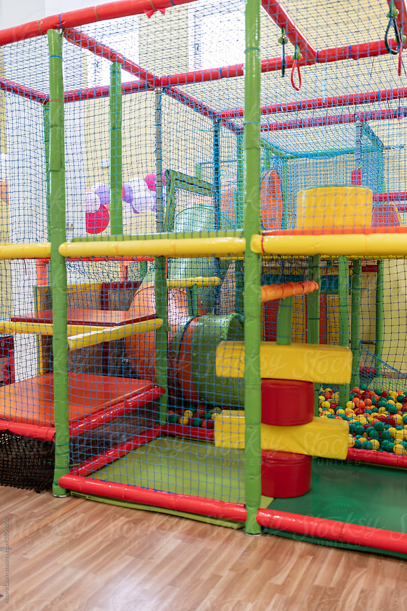 Indoor playground in a party room.