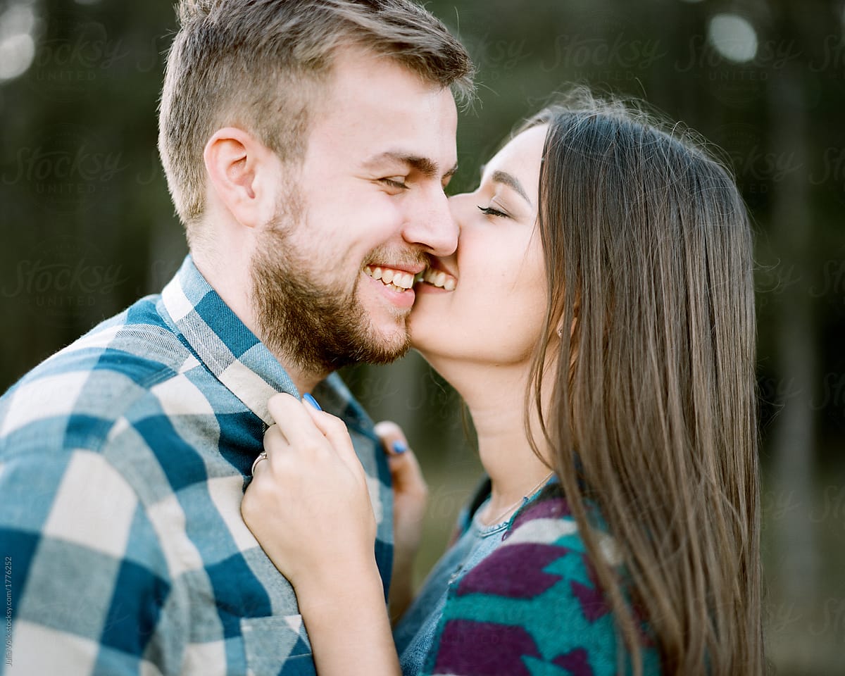 Happy Couple Kissing By Stocksy Contributor Julia Volk Stocksy