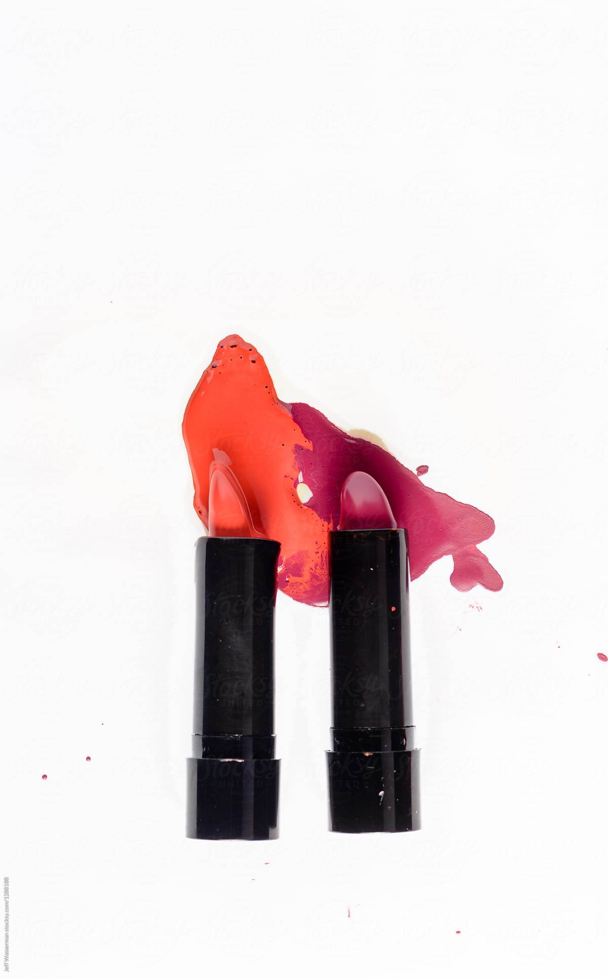 Melted Red and Purple Lipstick