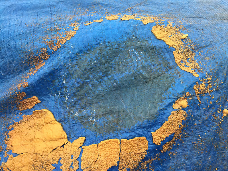 Paint on old tarp covering