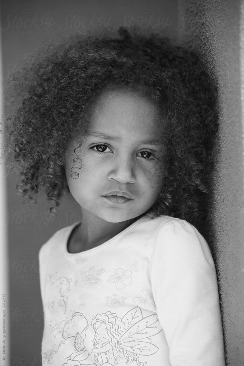 Dramatic Portrait Of Little African American Girl Del Colaborador De Stocksy Dina Marie