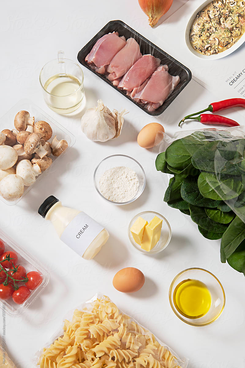 flat lay of meal kit