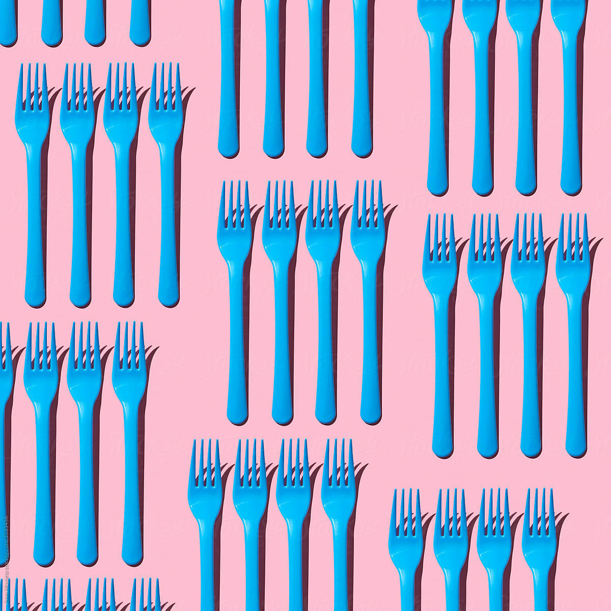 blue plastic forks