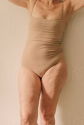 Crop Mature Woman In Neutral Underwear by Stocksy Contributor Eloisa  Ramos - Stocksy