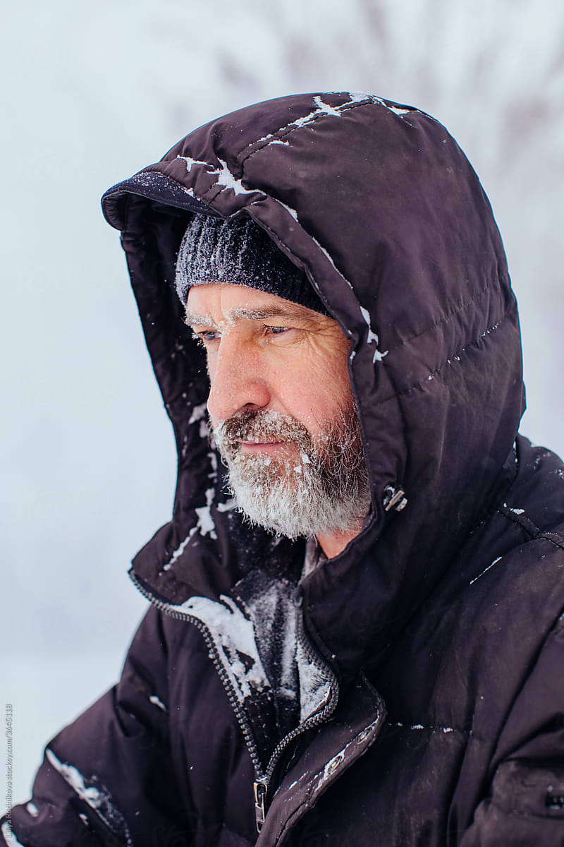 Winter portrait of mature man