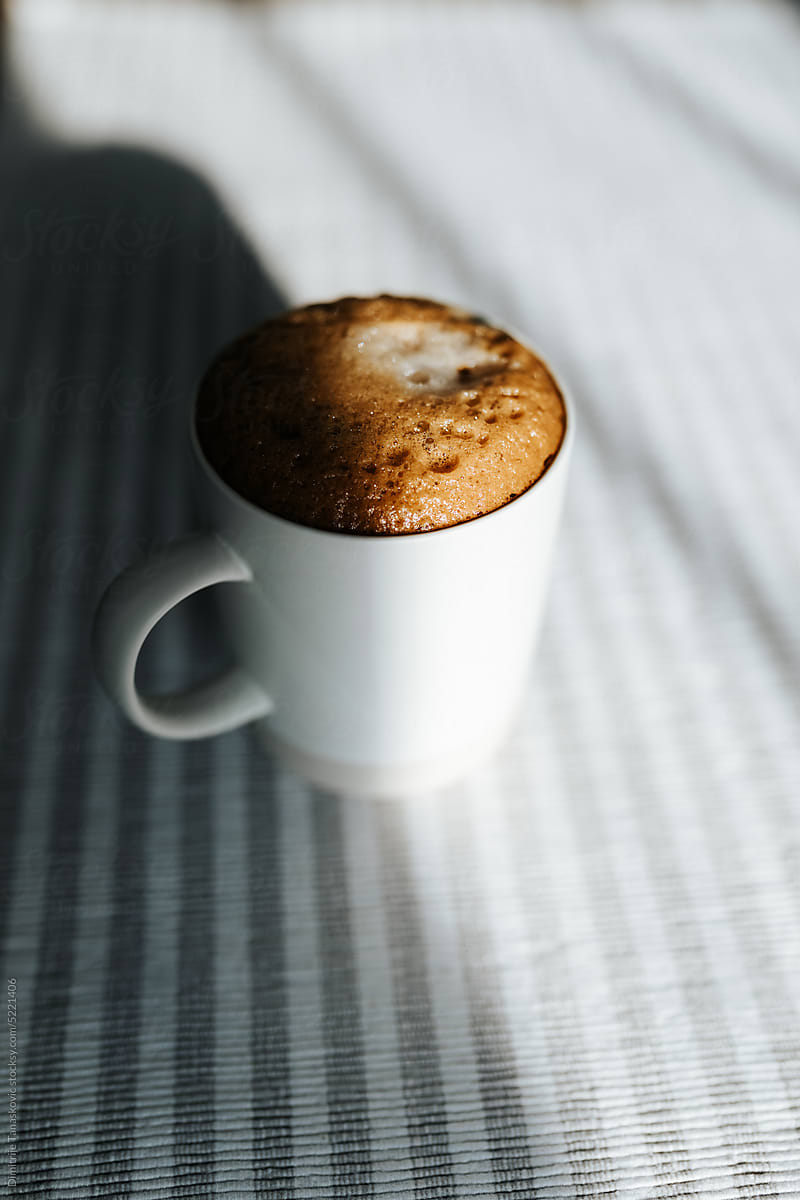 White Mug With Coffee.