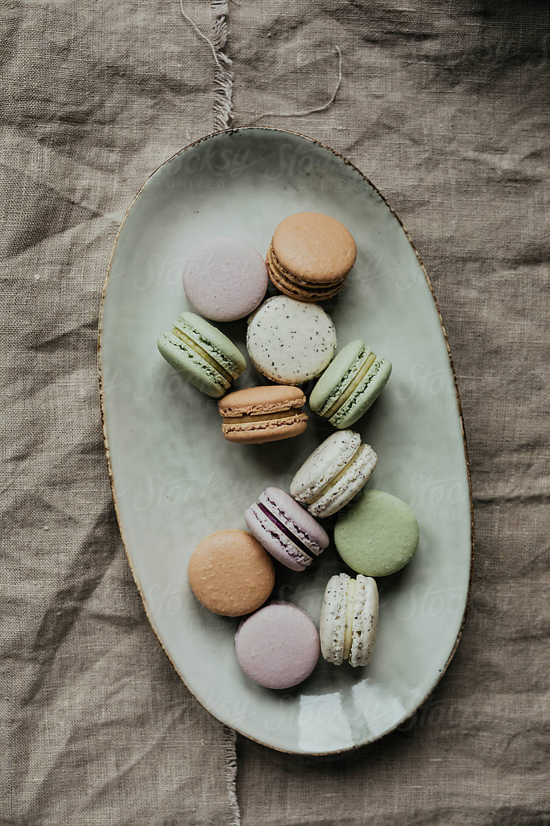 Pastel colored macarons