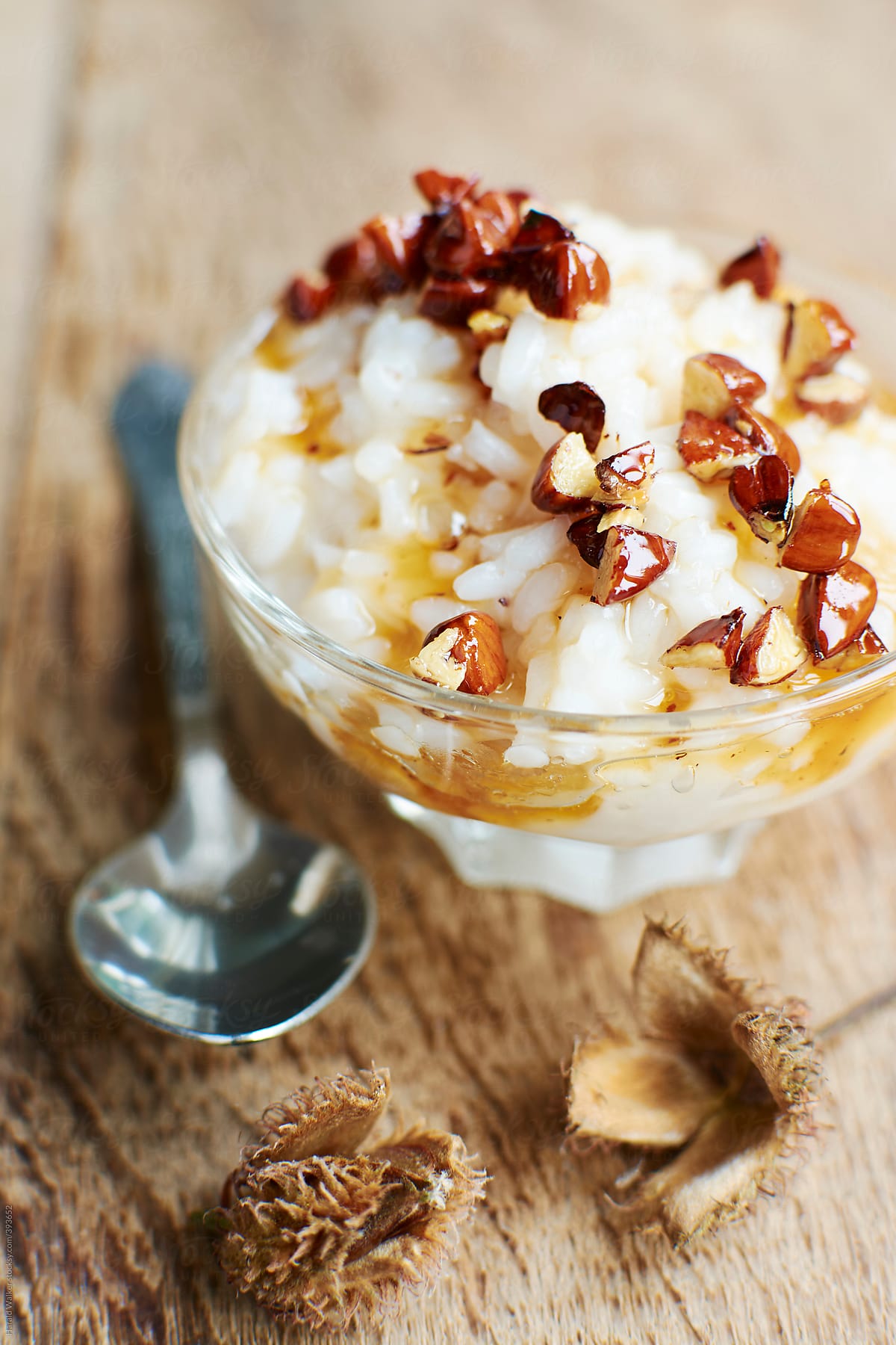 Beechnut topping over Rice Pudding