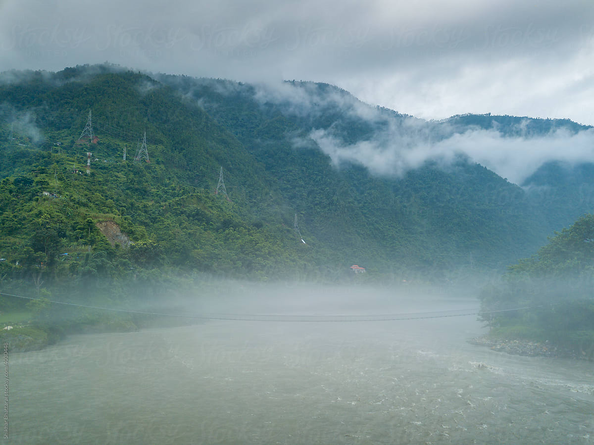 Trishuli river during monsoon in Nepal.