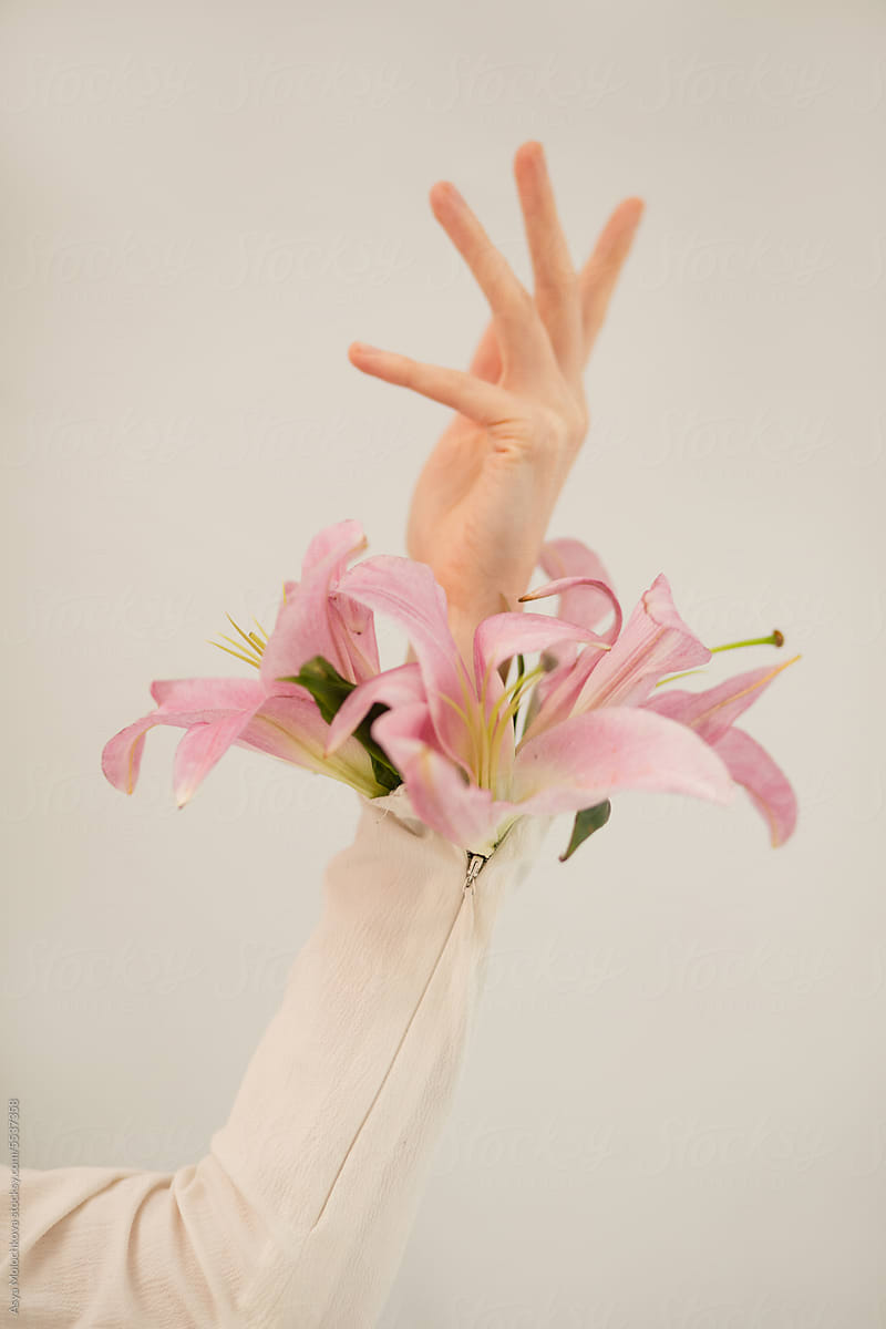 Hand with lilies