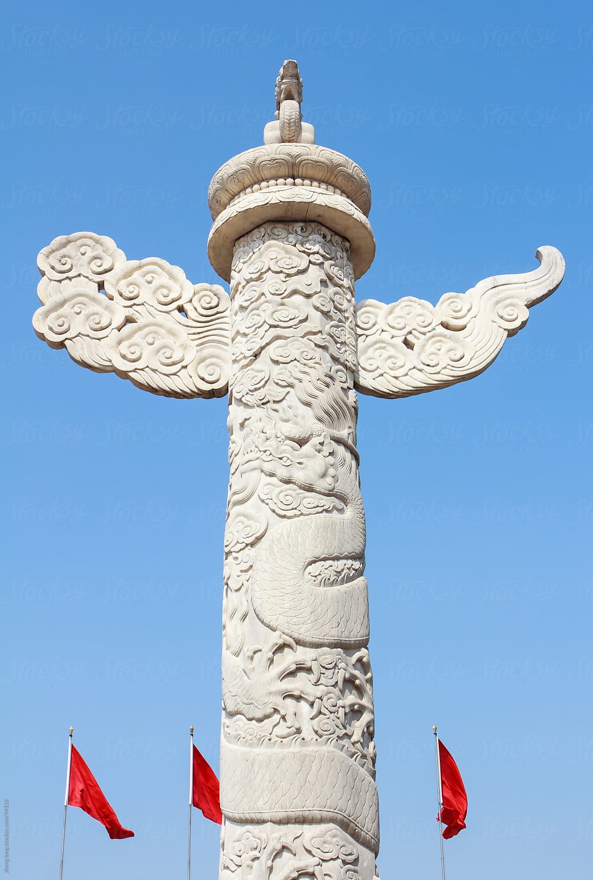 ornamental columns in front of Tiananmen