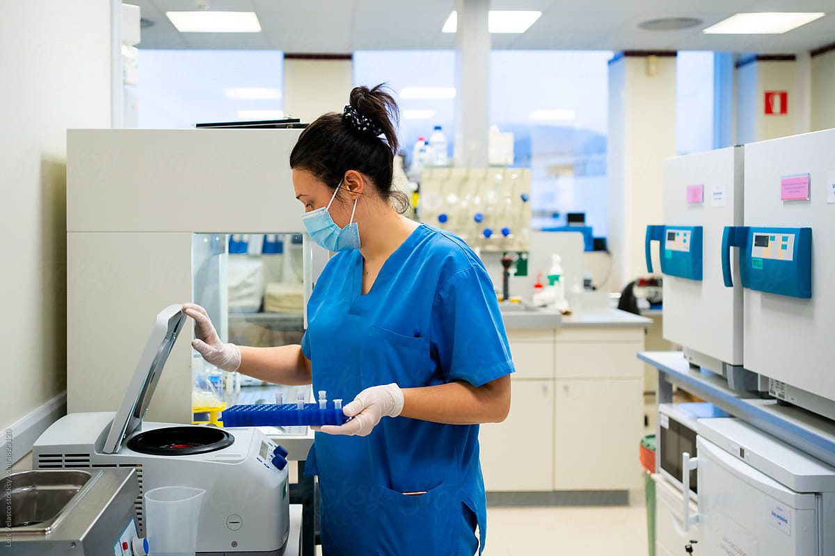 Woman Working In A Professional Lab.