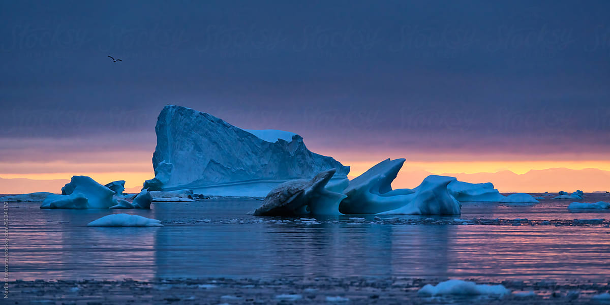Sunset Colors At Midnight In Greenland
