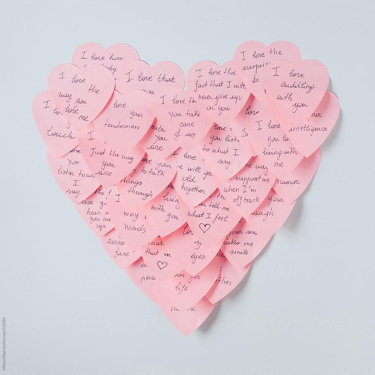 sticky notes heart shape