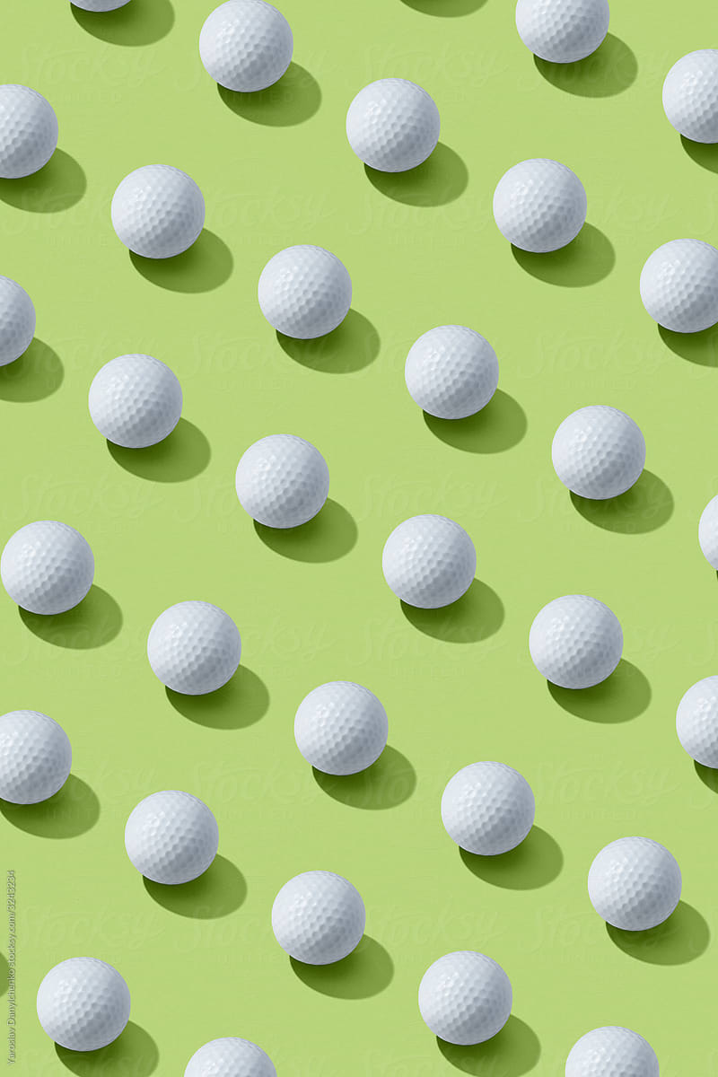 Vertical pattern from white golf balls.
