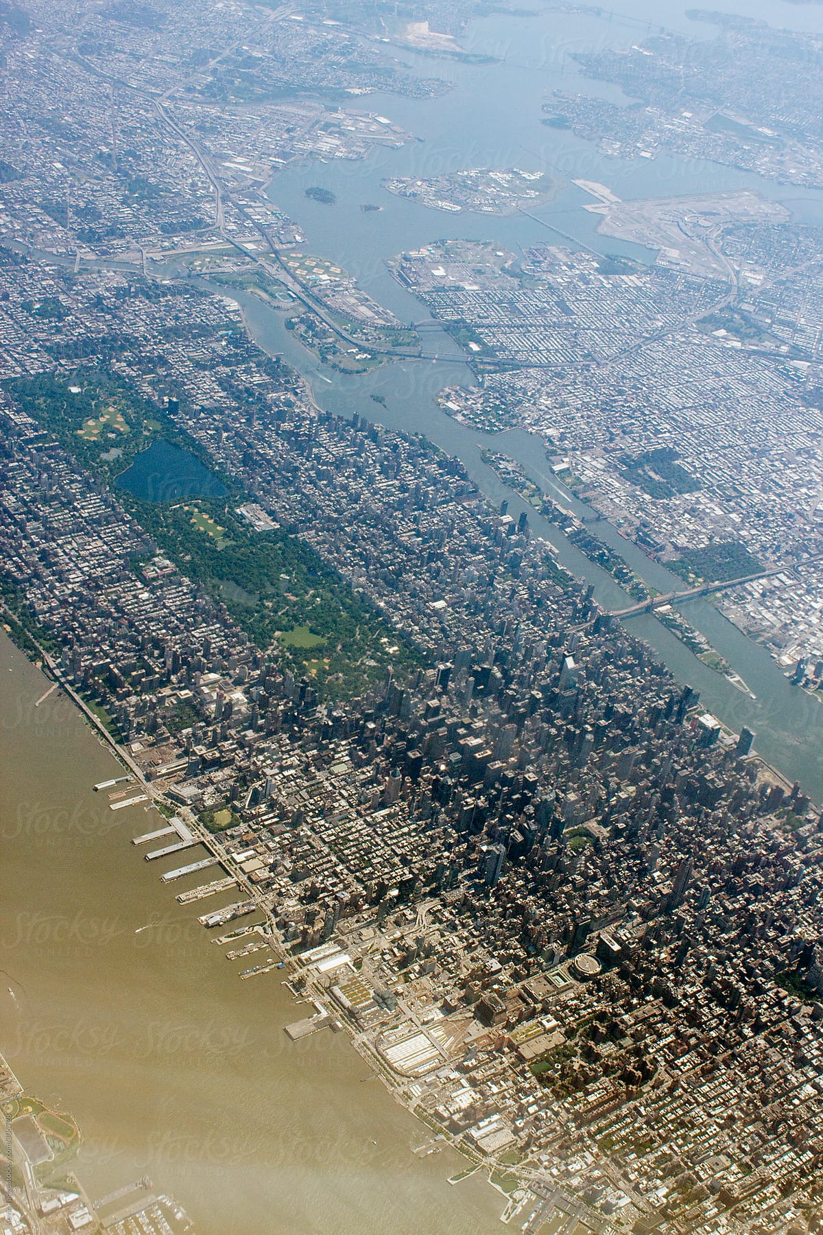 Flying over Manhattan and New York
